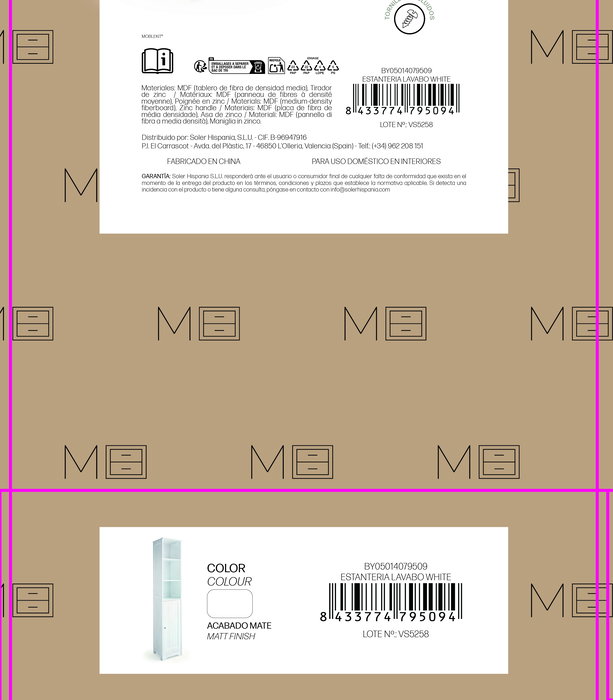 Inde Estantería Lavabo White Moblekit - Estantería de Baño Blanca