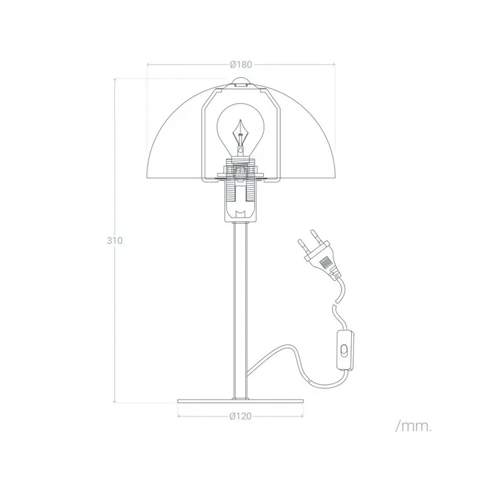 SKD Lámpara de Mesa Atlantic City T1007, Diseño Elegante Moderno, con Portalámparas E27 para Bombilla LED, para Comedor Dormitorio Sala