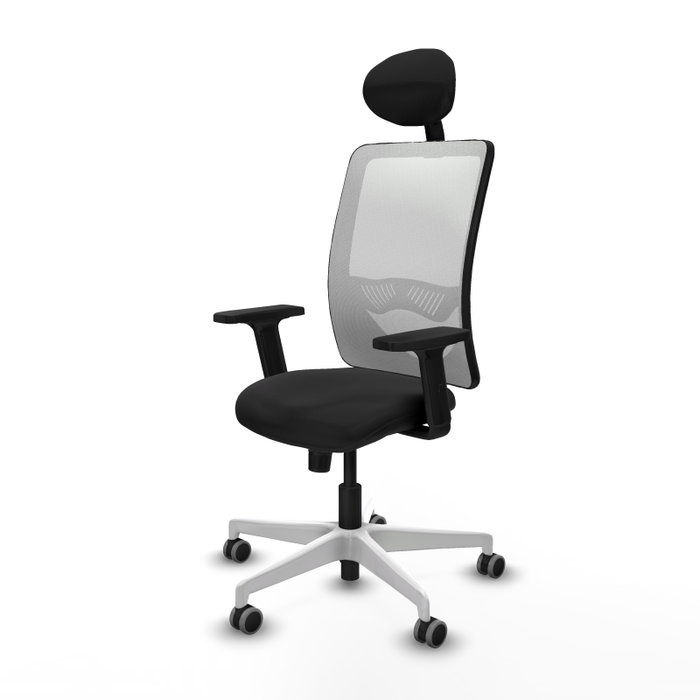 PIQUERAS Y CRESPO Silla de oficina Zulema con mecanismo Sincro, Blanco y Negro