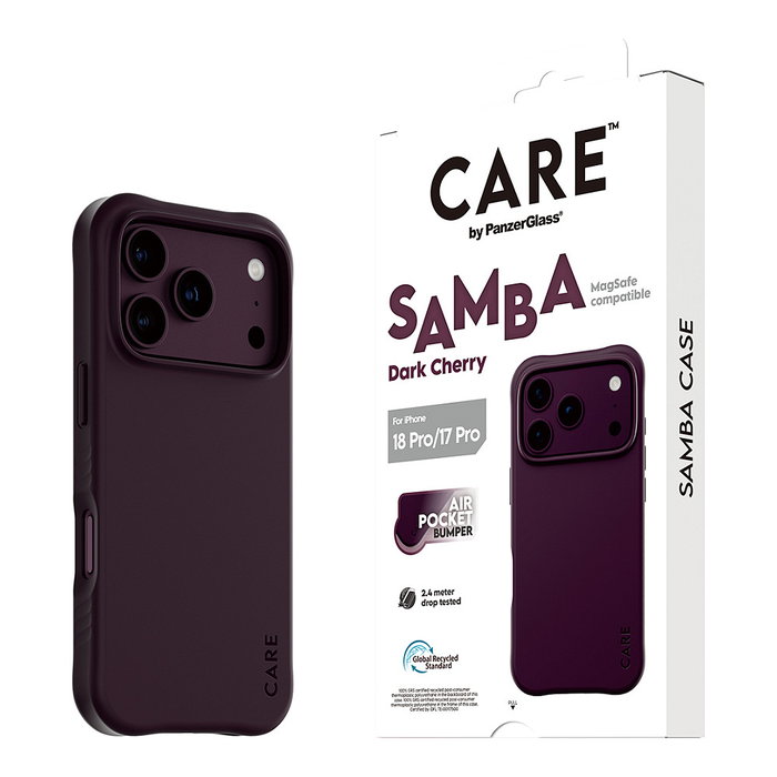 PanzerGlass Samba Case para iPhone 17 Pro / 18 Pro - Dark Cherry - MagSafe compatible