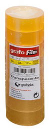 Cinta Adhesiva Grafofilm Transparente Rollo 33X12 (Set de 12)