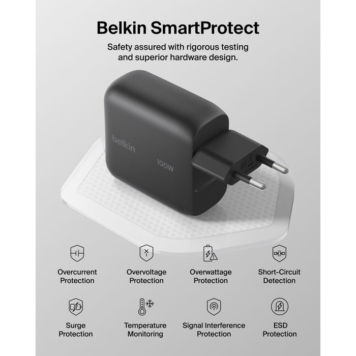 Belkin BOOSTCharge 100W USB-C GaN con cable WCH025KQ1.5BKB6