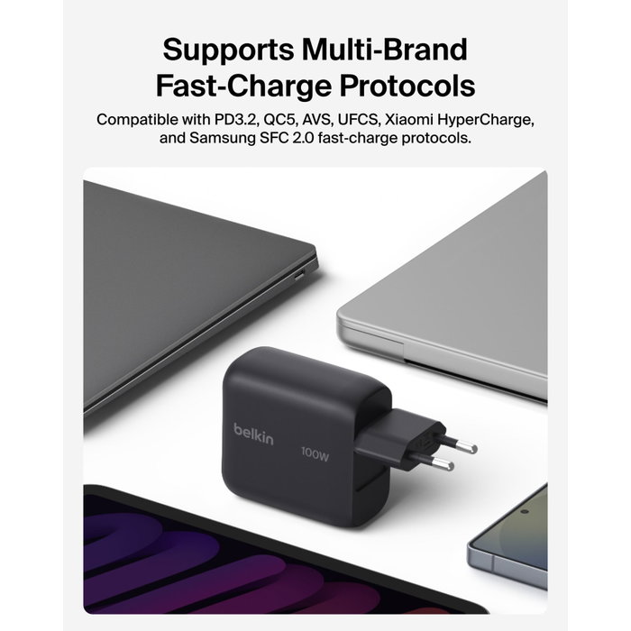 Belkin BOOSTCharge 100W USB-C GaN con cable WCH025KQ1.5BKB6