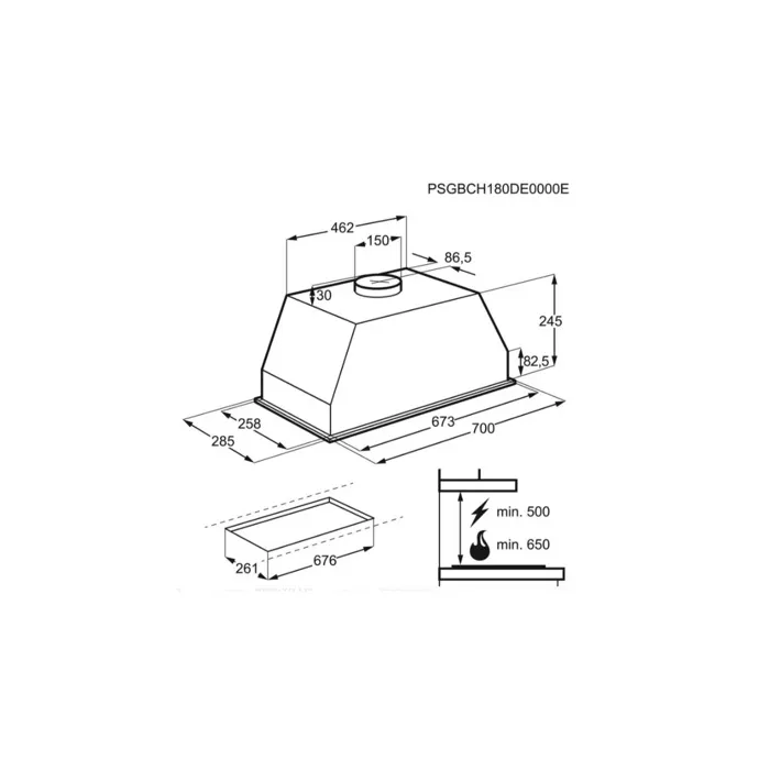 Electrolux ELE1734736458420 Campana Extractora LFG517X 70 cm LED, Caudal 705 m³/h, Unidad de Filtración