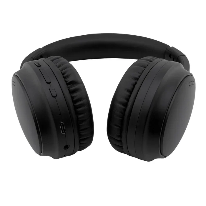 CoolBox AIR-40 Auriculares Bluetooth 5.3 Diadema con Cancelación Activa de Ruido (ANC) Plegables, Conexión Alámbrica e Inalámbrica, Microfono Integrado, Negro
