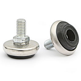 HERRAJES ALK Pie Nivelador Regulable ORIA H30 M8 Cromado Hierro Plástico Altura 30mm Rosca M8 para Muebles