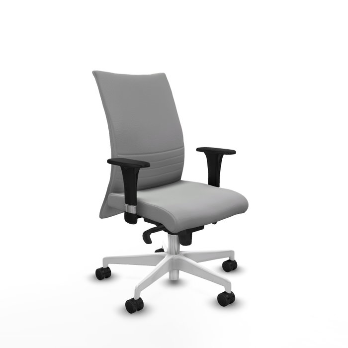 PIQUERAS Y CRESPO Silla Albacete confidente Gris claro con Mecanismo Sincro y Base Blanca PIQUERAS Y CRESPO Silla Albacete confidente Gris claro con Mecanismo Sincro y Base Blanca