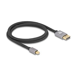 DeLOCK Cable Mini DisplayPort a DisplayPort 8K 60 Hz 1 m Gris Metal sin función de bloqueo