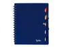 Liderpapel Cuaderno Espiral A4 Micro Executive 100 Hojas 80gr Cuadro 5mm con Separadores y Gomilla Azul