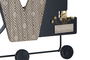 DKD Home Decor Perchero Pared Sasoon Scandi Marron Negro 5 x 21 x 45 cm (4 Unidades)