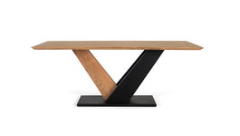 Giner y Colomer Mesa de Comedor Rectangular en Madera de Acacia Natural con Acabado Negro