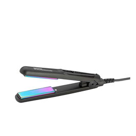 Gammapiu Plancha Mini Rainbow Negra Profesional de Viaje Pequeña 15cm