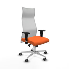 PIQUERAS Y CRESPO Sillón Albacete Naranja y Blanco con Base de Aluminio