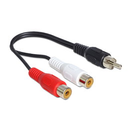 DeLOCK Cable de audio 2 x RCA hembra a 1 x RCA macho 0,2 m