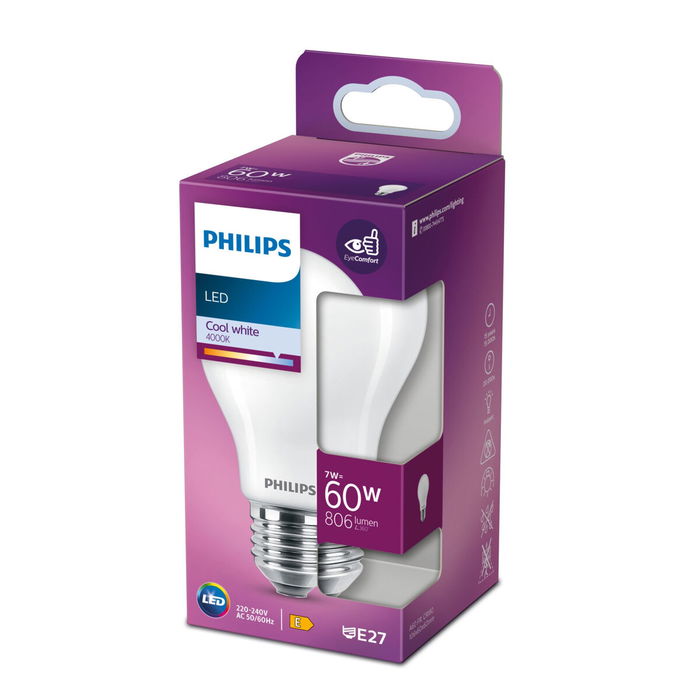 Philips Bombilla LED Clásico Equivalente 60W E27 Blanco Frío No Regulable