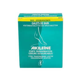 AKILEINE Pastillas Deo Efervescentes De Baño 7 Comp. Desodorizan y Desinfectan Pies