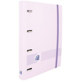 OXFORD Europeanbinder Live&Go Polyfoam A4+ con 4 anillas y recambio, Malva pastel (Set de 4)