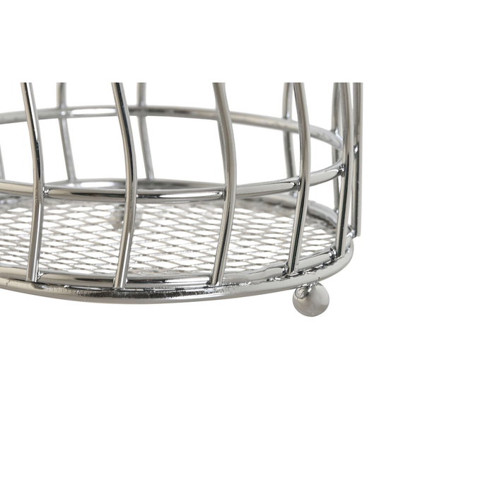 DKD Home Decor Cubertero de Metal Cromado Plateado 11,5x11,5x15,5 cm