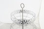 DKD Home Decor Frutero Metal Margaritas Cromado Plateado de 2 Niveles