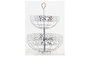 DKD Home Decor Frutero Metal Margaritas Cromado Plateado de 2 Niveles