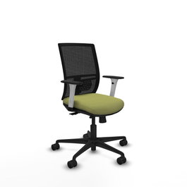 PIQUERAS Y CRESPO Silla de oficina Yunquera con mecanismo Sincro/Traslack Verde oliva y Negro