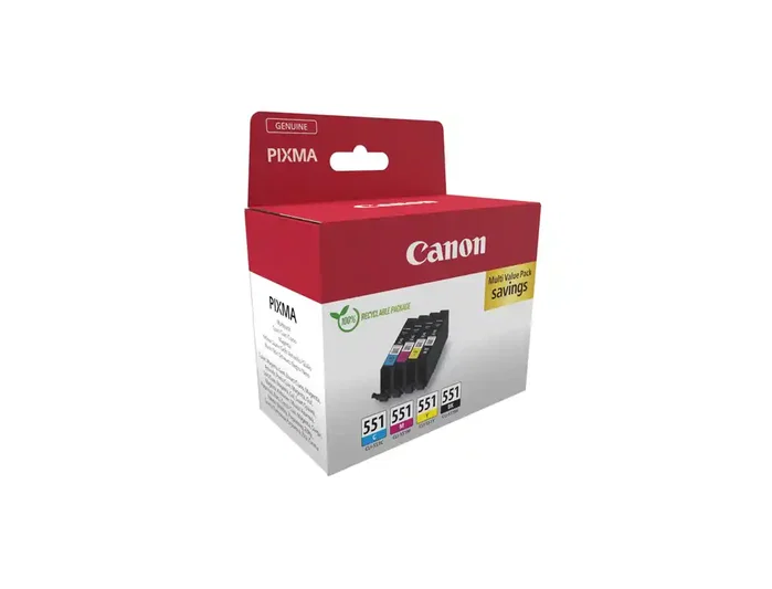 Canon CLI-551 Multipack 4 Unidades Negro/Amarillo/Cian/Magenta Original Canon CLI-551 Multipack 4 Unidades Negro/Amarillo/Cian/Magenta Original
