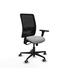 PIQUERAS Y CRESPO Silla de oficina Zulema con Mecanismo Sincro, Gris claro y Negro