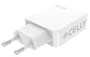 Celly SLIMTC2C65WWH Cargador de Pared 2 Puertos USB-C 65W con Carga Rápida PD para Portátil, Smartphone y Tablet, Color Blanco