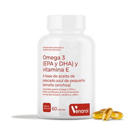 Herbora Omega 3 (EPA y DHA) con Vitamina E, 60 perlas