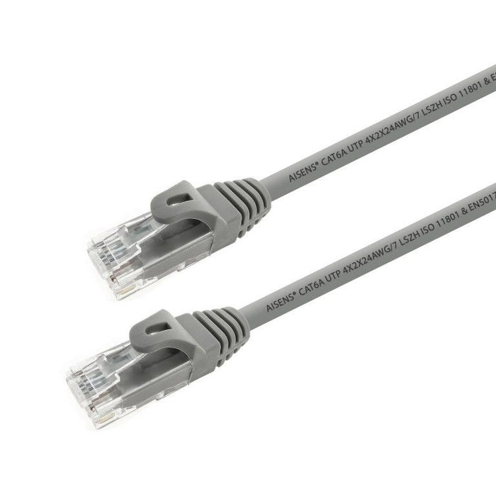 Aisens Cable de Red RJ45 CAT.6A LSZH 5600 Mhz UTP AWG24 Gris 3,0 Metros - Latiguillo para Red 10 Gigabit Ethernet Aisens Cable de Red RJ45 CAT.6A LSZH 5600 Mhz UTP AWG24 Gris 3,0 Metros - Latiguillo para Red 10 Gigabit Ethernet