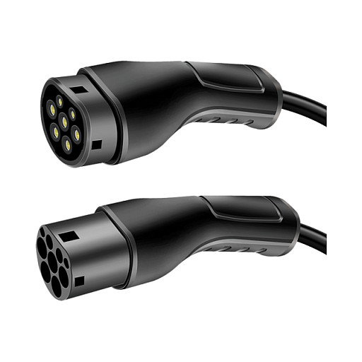 LogiLink Cable de carga para vehículo eléctrico Tipo 2 espiral 11kW 5m Negro + Bolsa