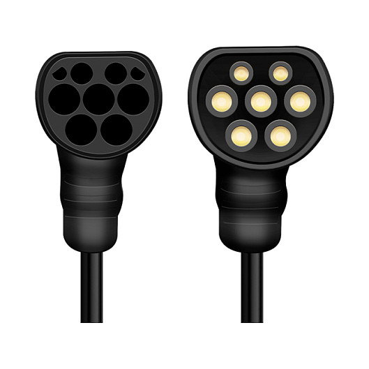 LogiLink Cable de carga para vehículo eléctrico Tipo 2 espiral 11kW 5m Negro + Bolsa
