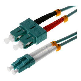 Helos Cable de fibra óptica OM3 LC/SC 10m Turquesa