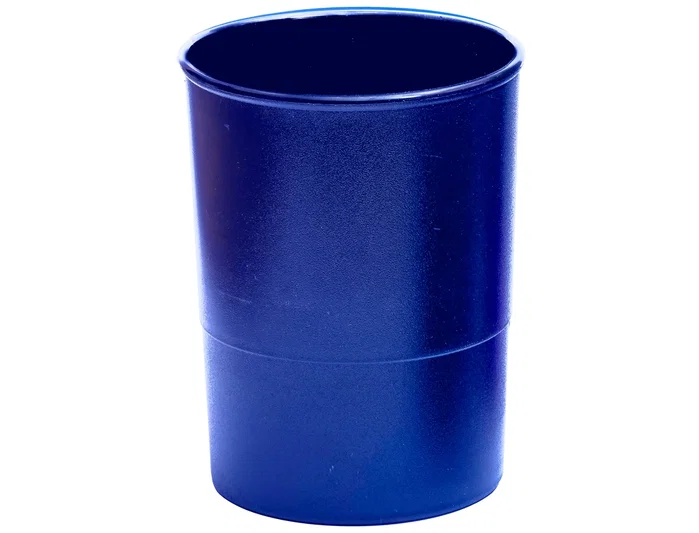 Q-connect Cubilete portalapices azul opaco plastico redondo diametro 75 mm alto 100 mm