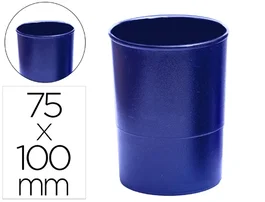 Q-connect Cubilete portalapices azul opaco plastico redondo diametro 75 mm alto 100 mm