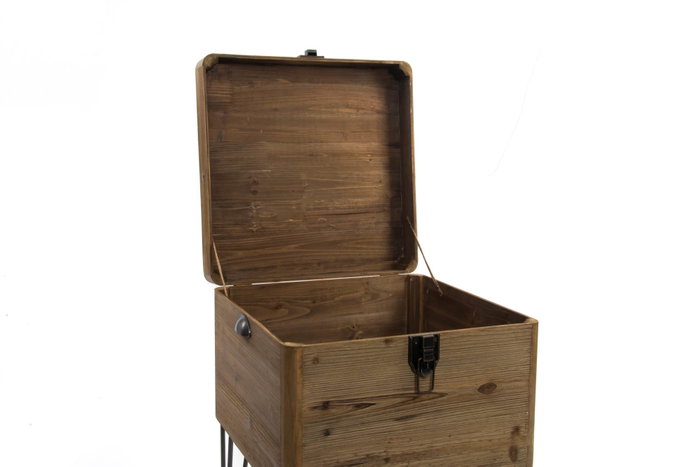 DKD Home Decor Mesita Auxiliar Soho Loft Madera Metal 51 x 74 x 49 cm