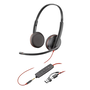 HP Poly Blackwire 8225 Auriculares Estéreo USB-C Negro con Adaptador USB-C/A