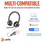 HP Poly Blackwire 8225 Auriculares Estéreo USB-C Negro con Adaptador USB-C/A