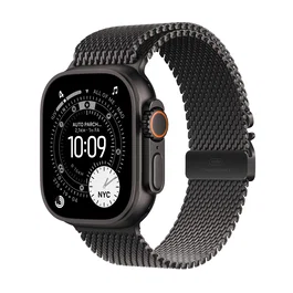 Apple watch ultra 3 gps + cellular 49mm black titanium case with black titanium milanese loop - small