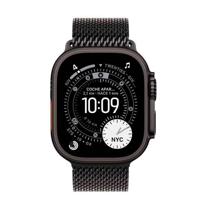 Apple Watch Ultra 3 con caja de titanio negro de 49 mm y correa Milanese Loop negra Apple Watch Ultra 3 con caja de titanio negro de 49 mm y correa Milanese Loop negra