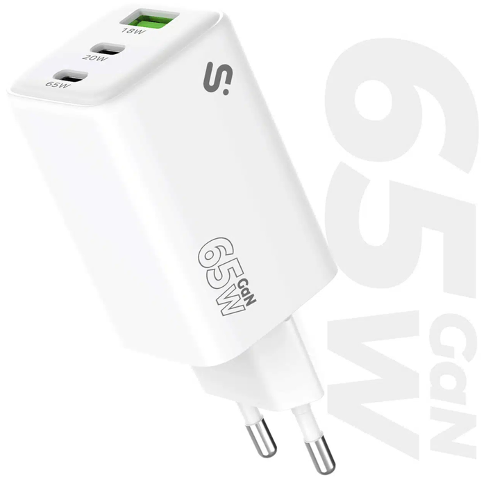 Subblim Cargador de Pared GaN 65W SUBCHG-6G6530, 2xUSB-C + USB-A, PD 3.0 PPS, Carga Simultánea 45W + 20W para MacBook Air/Pro, Portátiles, Tablets y Smartphones Subblim Cargador de Pared GaN 65W SUBCHG-6G6530, 2xUSB-C + USB-A, PD 3.0 PPS, Carga Simultánea 45W + 20W para MacBook Air/Pro, Portátiles, Tablets y Smartphones