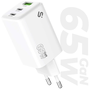 Subblim Cargador GaN 65W USB-C + USB-C + USB-A Blanco
