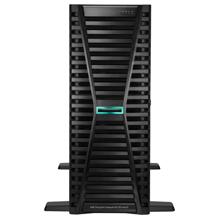 HP Enterprise HPE ProLiant ML350 Gen12 Servidor Torre 4U, Intel Xeon 6505P 12C 2.2GHz, 64GB DDR5, 2x960GB SSD (1.92TB), HPE MR408i-o RAID, 2x1000W, 4xGbE, TPM 2.0