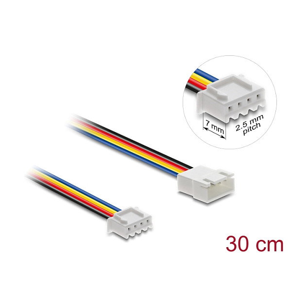 DeLOCK 90868 Cable de extensión de ventilador JST PWM de 4 pines, 30 cm DeLOCK 90868 Cable de extensión de ventilador JST PWM de 4 pines, 30 cm