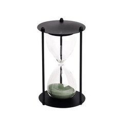 DKD Home Decor Reloj de Arena de Metal 1 Minuto y Medio, Negro y Verde