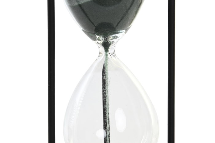 DKD Home Decor Reloj de Arena de Metal 1 Minuto y Medio, Negro y Verde
