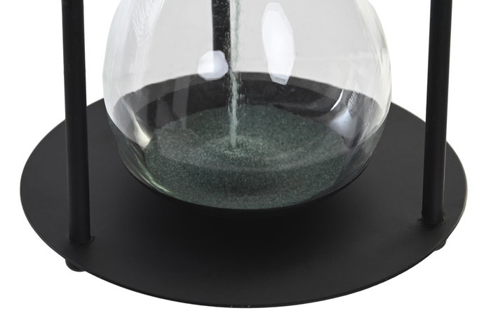 DKD Home Decor Reloj de Arena de Metal 1 Minuto y Medio, Negro y Verde