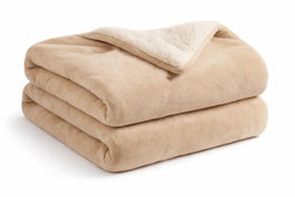 DKD Home Decor Manta de Franela Beige 220x240 cm