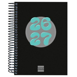 Agenda Espiral Finocam Cool Para Estudiantes 8º 120x164 mm Negro Curso 2026/2027