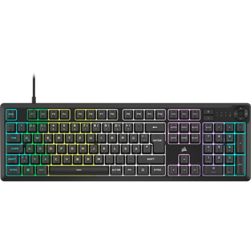 Corsair CH-9226C65-ES Teclado K55 CORE Negro para Gaming con Interruptores de Membrana Silenciosos y Retroiluminación RGB de 10 Zonas, Español